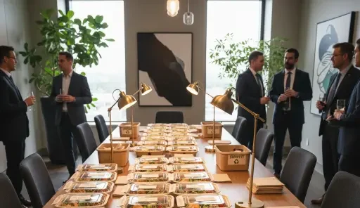 Client Meeting Catering: Avoid smells, mess, and distractions. A step-by-step plan for client-ready boxed lunches, room setup, and fast cleanup