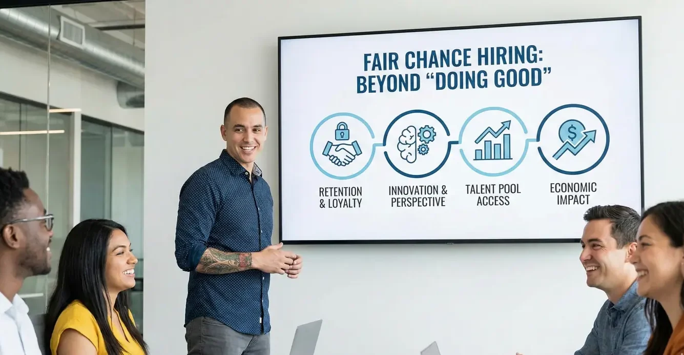 Learn how fair chance hiring benefits employers with loyal employees, lower churn, and a deeper talent pipeline—beyond “doing good.”